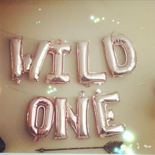 16" WILD ONE Banner Letter Foil Balloon Kids 1st Birthday Decorations Party Supplies Babyshower As Backdrops or Background