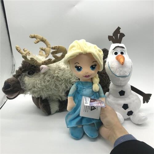 3piece/lot Frozen Elsa princess and snow man Olaf Sven Stuffed Kids Gifts Soft Toys for Children Elsa princess plush dolls