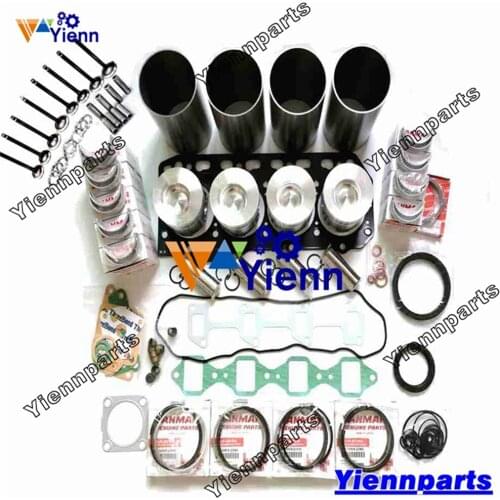 4TNV84 Engine Overhual Rebuild Kit Piston Ring Cylinder Liner Full Gasket Bearing Kit For Yanmar Mower Parts