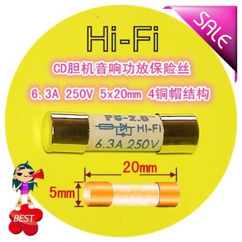 5x20mm 6.3A 250V HIFICD Amplifier Amplifier Silver Plated Fuse Tube