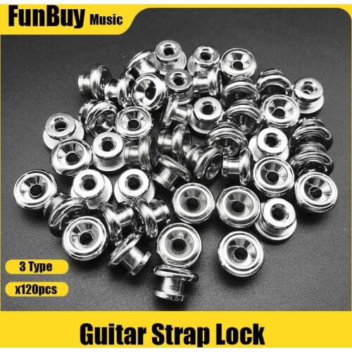 120pcs Metal Guitar Strap Lock Mushroom Guitar Endpin Strap Buttons for Electric Acoustic Guitar Bass Ukulele Guitarra Parts