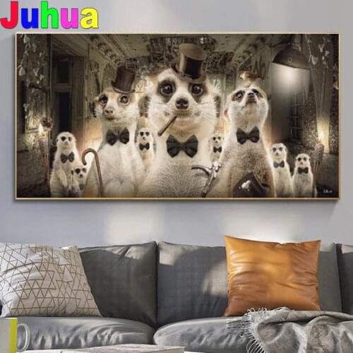 100x50cm,Aloth,Meerkat family painting,diamond Mosaic diy full square/round drill diamond embroidery Painting rhinestone Animal