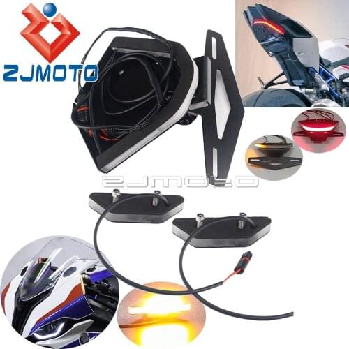License Plate Rear Tail Tidy Fender Eliminator For BMW S1000RR 2020-Up Front Mirror Block Off LED Turn Signal Indicator Light