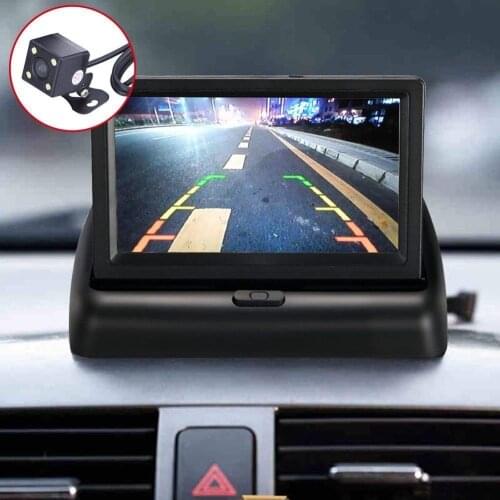 Car Monitor 4.3 inch Foldable TFT LCD Display Cameras Reverse Camera Parking System for Car Rearview Monitors