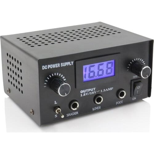 Professional Dual Digital LCD Tattoo Power Supply with Power Cord Tattoo Machine Power Supply Kit for Tattooing, Tattoo Supplies