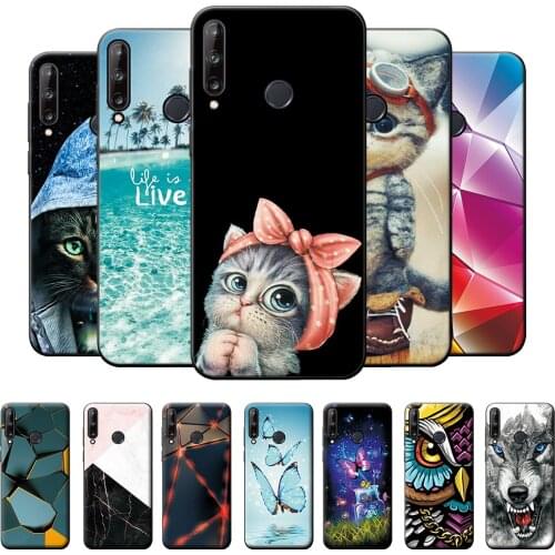 Case For Huawei Y6P 6.3 inch Silicone Soft TPU Phone Cover For Huawei Y6P Cute Panda Cat Cover Protective Case Bumper Coque