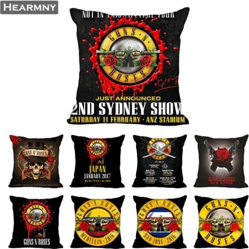 Guns N Roses Pillow Case For Home Decorative Pillows Cover Invisible Zippered Throw PillowCases 40X40,45X45cm