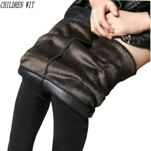 CHILDREN WIT autumn & winter pull plush warm girls leggings 2-8 year girls pants baby leggings for girls