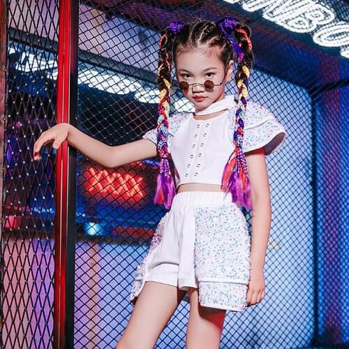 Jazz Dance Clothes Catwalk Show Costume Sequins Girl Sets Stage Costume Festival Clothing Dancer Outfit Hip Hop Dancewear DL8306