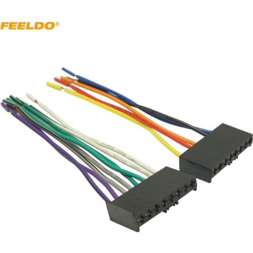 FEELDO Car CD/DVD Audio Stereo Wiring Harness Adapter Plug for Ford Mondeo Mustang Radio Wire Cable #HQ3447