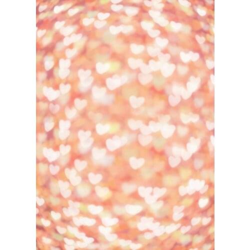 Golden Heart Light Orange Newborn Baby Shower Photo Background for Studio 5*6.5ft Photography Backdrops Custom Wedding Backdrops