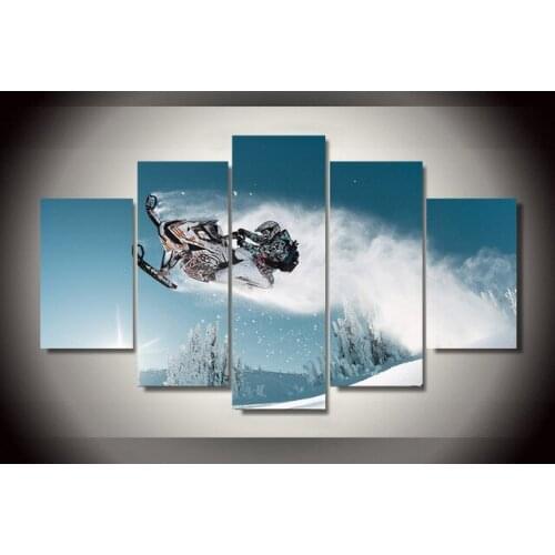 Canvas painting new 5 piece Ski Doo Ski Doo Freeride Painting on canvas room decoration for home print canvas Free shipping\R18