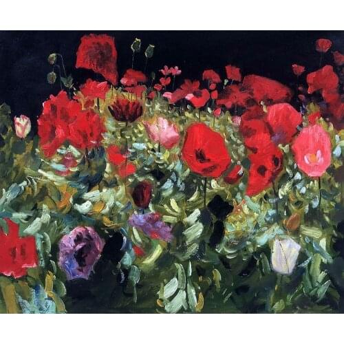 Flower Oil Paintings Gallery Poppies by John Singer Sargent Painting for Dining Room Home Decor Hand Painted 100% High Quality