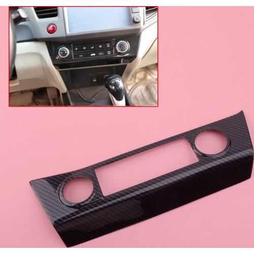 Carbon Fiber Style Console AC Switch Control Panel Trim Cover Decor Fit for Honda Civic 9th 2012 2013 2014 2015