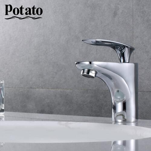 Potato Bathroom Faucets 2 Colors Chrome Single Handle And Hole Crane Wash Basin Sink Tap p10234