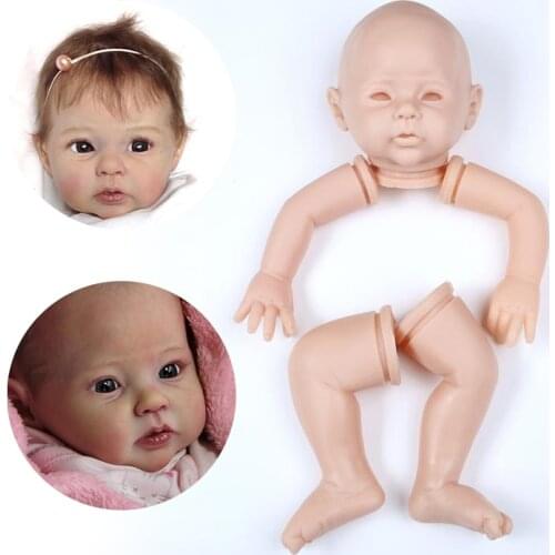 NPKCOLLECTION Reborn Baby Doll Kit DIY Silicone Vinyl Soft Head 3/4 Arms Full Legs Lifelike Reborn Babies Dolls Accessories
