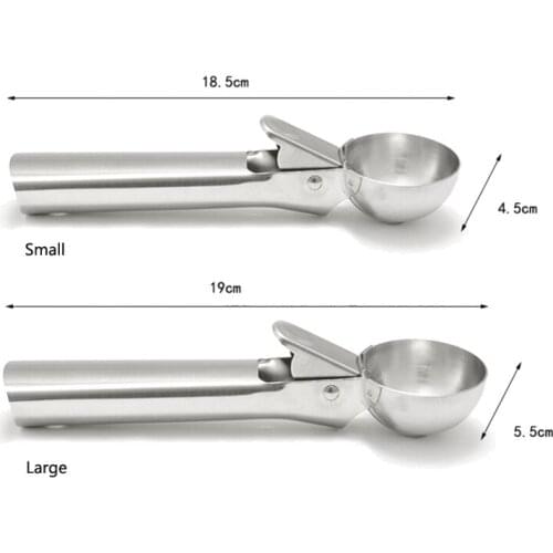 2020 Ice Cream Scoop Stainless Steel Ice Cream Spoon Metal Icecream Cookie Scoop Melon Fruit Baller Ice Ball Maker Kitchen Tools