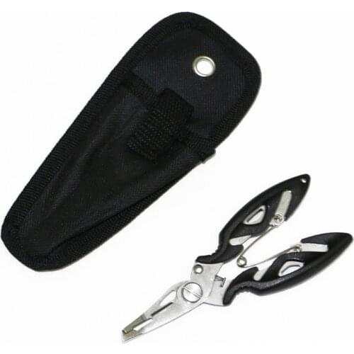 Multifunctional Stainless Steel Fishing Plier + Cover Fish Hook Remover Line Cutter Fishing Scissors Fishing Tool 4.9"