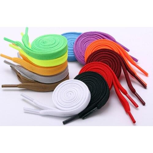120cm High Quality Polyester Fashion Sports Casual Shoe Lace Solid Flat Shoelace Shoe Strings Cordones Zapatilla 9 Colors