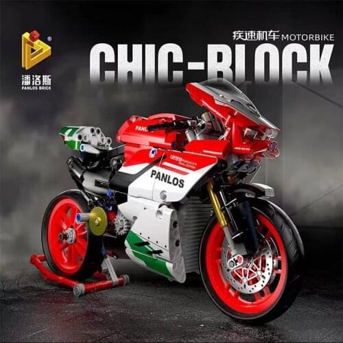 MOC Speed Motorcyclel Building Blocks High-Tech Classic Sports Motorbike Assembly Bricks Motor Bicycle Toys for Children Gifts