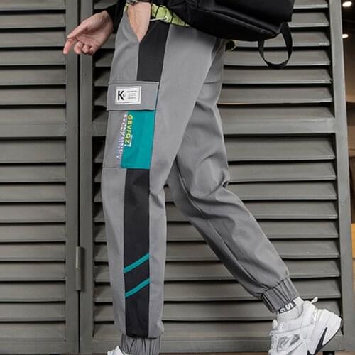 Men Cargo Pants Patchwork 2021 Spring Joggers Streetwear Casual 4 Pockets Track Male Fashion Harem Trousers Plus Size 3XL
