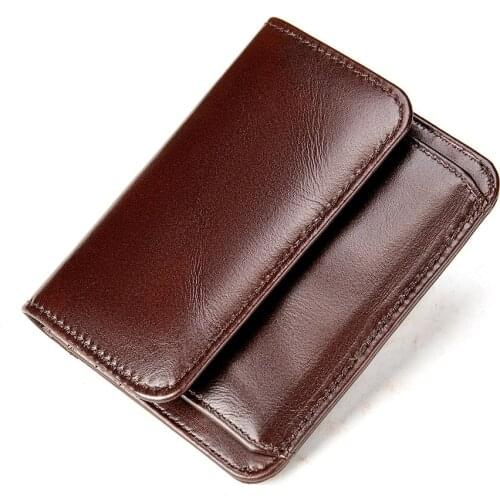 Mens Vintage wallet Genuine Leather Short Coin Purse Women Multi-card Purses Large Fashion Business wallet with card holders