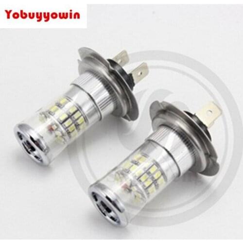Newest!On Sale!!!H7 (499) 3014 TURBO LED Reflector Fog lights LED Chips 48-SMD 3014 White Mirror Car Fog DRL Light Bulbs Lamps