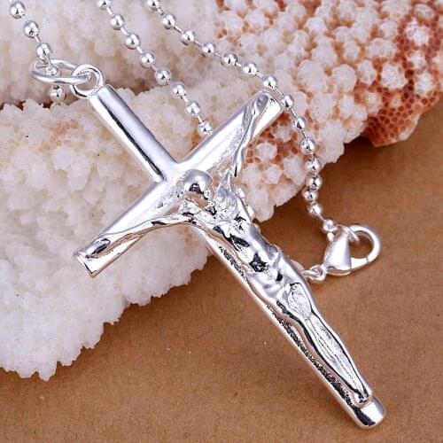 Wholesale Silver Plated Big pendant necklace with 24inches ball chain for men, fashion MENS NECKLACE 24",men jewelry