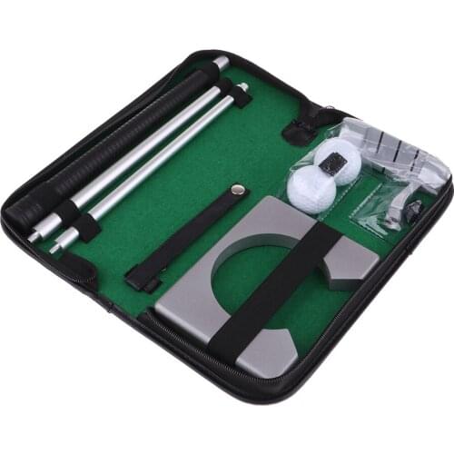 Travel Golf Putter Gift Set Putting Cup Hole with Detachable Putter Ball Office Home Indoor Outdoor Putting Practice Tool