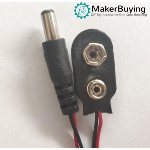 9v battery buckle line Arduino power supply I type with power plug with 5.5*2.1DC head battery box