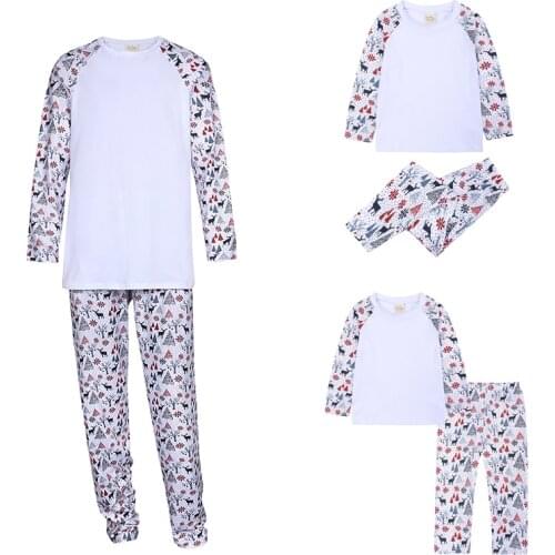 Kids Tales Customizing Christmas Clothing Set Family Matching Contrast Snow&Deer Outfits Father Mother Children&Baby Sleepwear