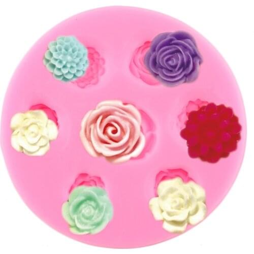 Rose Silicone Mold Daisy Cupcake Topper Fondant Cake Border Decorating Tools Party Candy Clay Chocolate Gumpaste Moulds