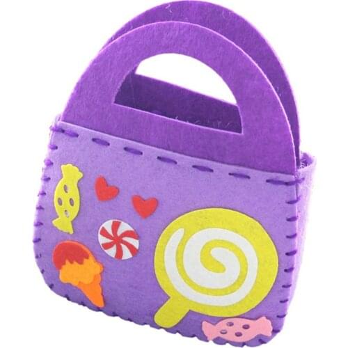 Lovely DIY Non Woven Cloth Cartoon Bag Kids Children Kindergarten Art Class Felt Craft Handbag Sewing Kit
