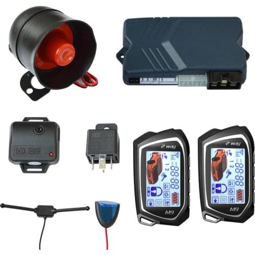 BANVIE Two 2 Way LCD Remote Engine Start Car Alarm Security System with Keyless Entry Central door Locking anti thief starline