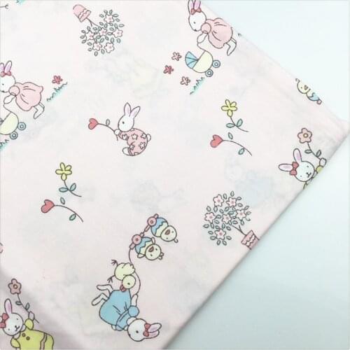 Syunss,Light Pink Cartoon Printed Cotton Fabric Sewing Baby Toy Bedding Quilting Cloth Craft Tecido DIY Tissu Patchwork Telas