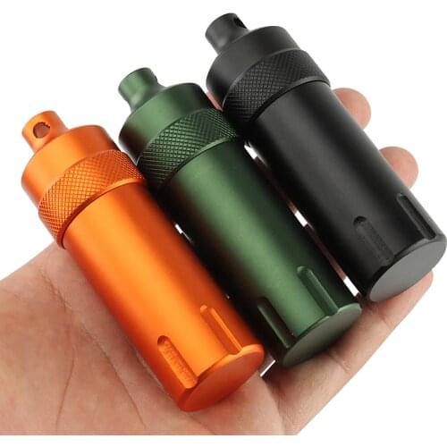 Aluminum Alloy Waterproof Canister Medicine Seal Capsule Bottle Toothpick Box Outdoor Tool