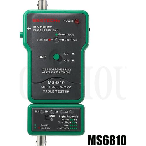 High Speed Testing Multi Network Cable Tester Meter RJ45 BNC Tests for Coaxial Cable MASTECH MS6810
