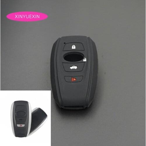 Xinyuexin Key Cover for Subaru Legacy Impreza Forester Xv Trezia BRZ Wrx Levorg 4Buttons Silicone Rubber Car Smart Key Case