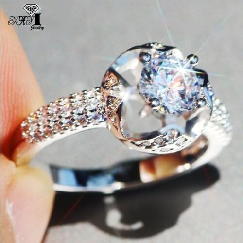 YaYI Jewelry Fashion Princess Cut Prong Setting White AAA Cubic Zirconia Silver Color Engagement Wedding Party Leaves Gift Rings
