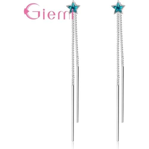 Hot Selling Prevailing Earrings For Women Ladies Solid 925 Sterling Silver Austrian Crystal Cubic Zirconia Jewelry Present