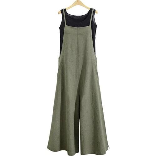 Women Fashion Loose Casual Palazzo Pants Trousers Overalls Summer Jumpsuit Gift
