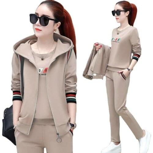 Vest+Long Sleeve Top+Pant 3 Pieces Suit 2020 Women New Autumn Fashion Clothes Set Large Size Casual Sportswear Clothes