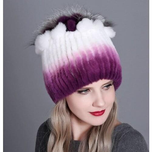 Winter Skiing Hiking Fashion Knit Hats Women Warm Skullies Beanie