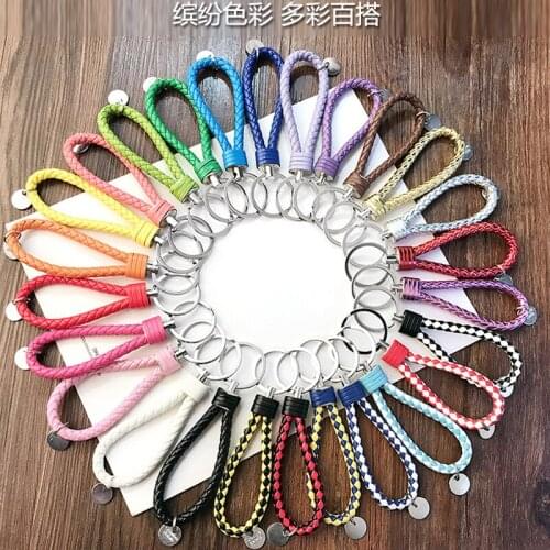 1PCS Keychain DIY Jewelry Making Accessories Leather Metal Keychain Suppliers For Women Mens Key holder Auto Car Keyring Bulk