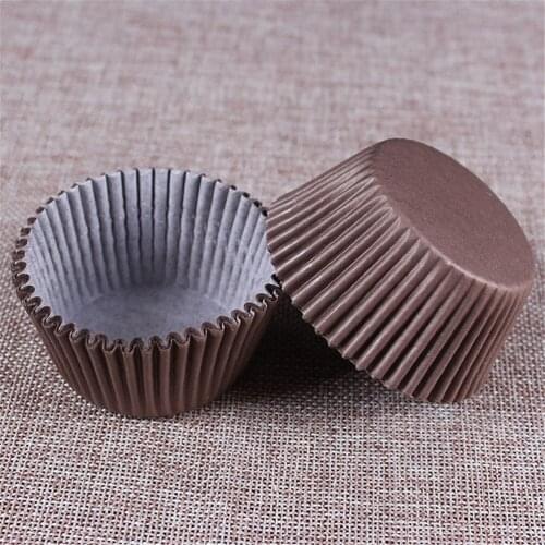 100pcs Brown Color Cupcake Paper Cups Paper Cupcake Form Cupcake Liners Cake Tools Wholesale