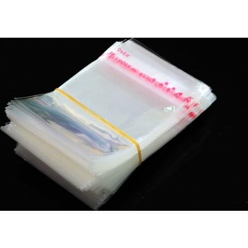 200pcs/lot 5x10cm transparent opp bag clear self adhesive seal plastic bags for necklace gift small jewelry packaging bags pouch