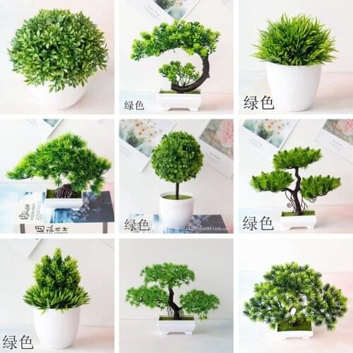 39Styles Green Artificial Grass Ball Flowers Tree Plants Bonsai Christmas Wedding Birthday Party Decoration Fake Plants Bonsai