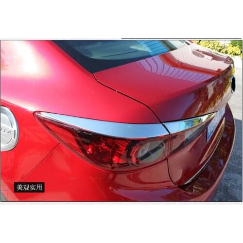 4pcs ACCESSORIES FIT FOR MAZDA 3 AXLEA 2014 2015 2016 HATCH CHROME TAIL LIGHT EYELID TRIM COVER EYEBROW GARNISH MOLDING
