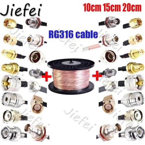 5pcs 15cm DIY (RP)SMA UHF TNC N F Male/Female adapter connector for RG316 cable to (RP)SMA UHF TNC N F Male/Female adapter 10cm