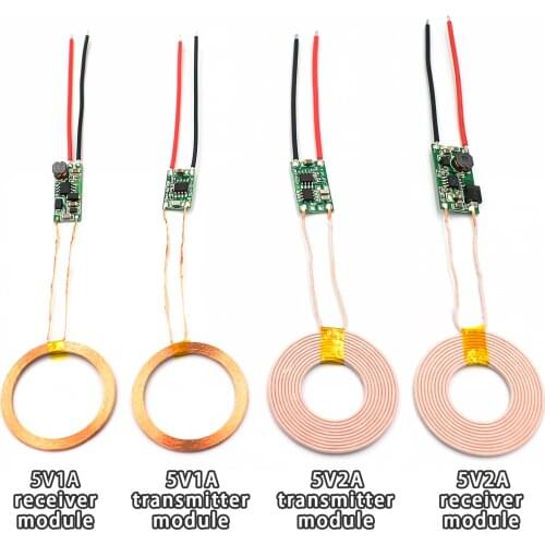 5V 1A/2A Wireless Power Supply Module Wireless Charger Module Transmitter Receiver Terminal Circuit Board Module for DIY Phone